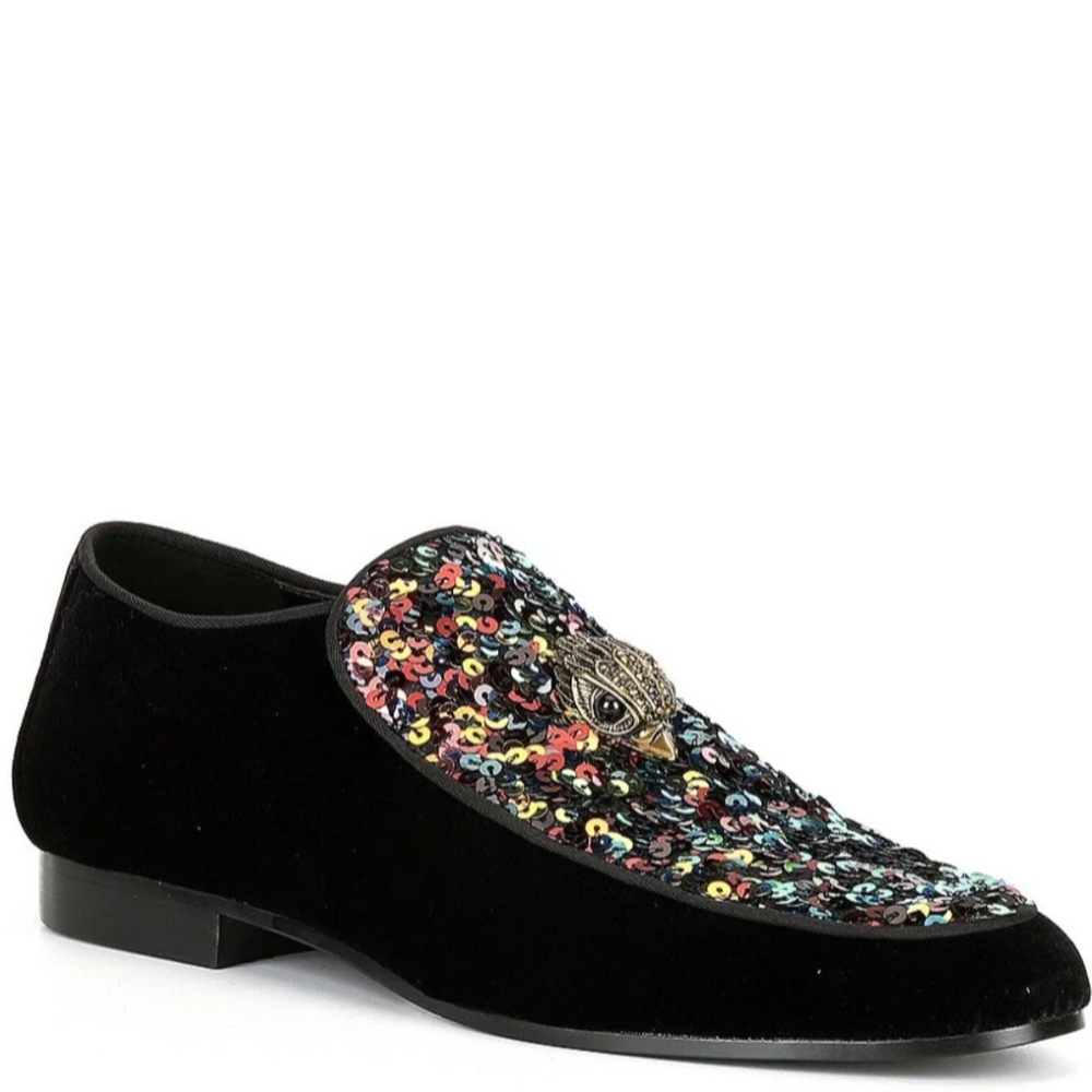 Kurt Geiger London Men's Hugh Eagle Sequin Embellished Slip-On Dress Loafers